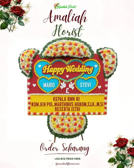Papan Bunga Pernikahan pelabuhan cilacap